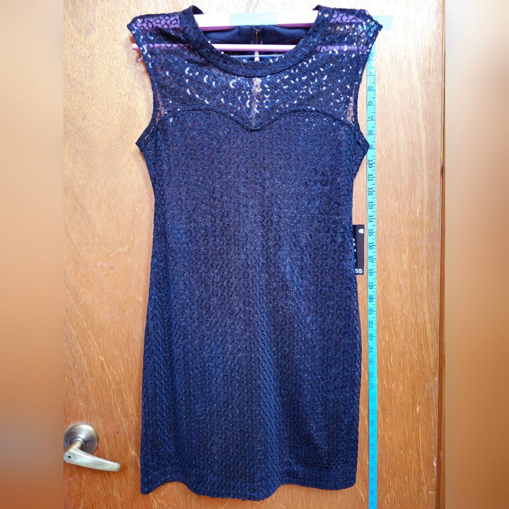Express Midnight Black Sequin Midi Dress